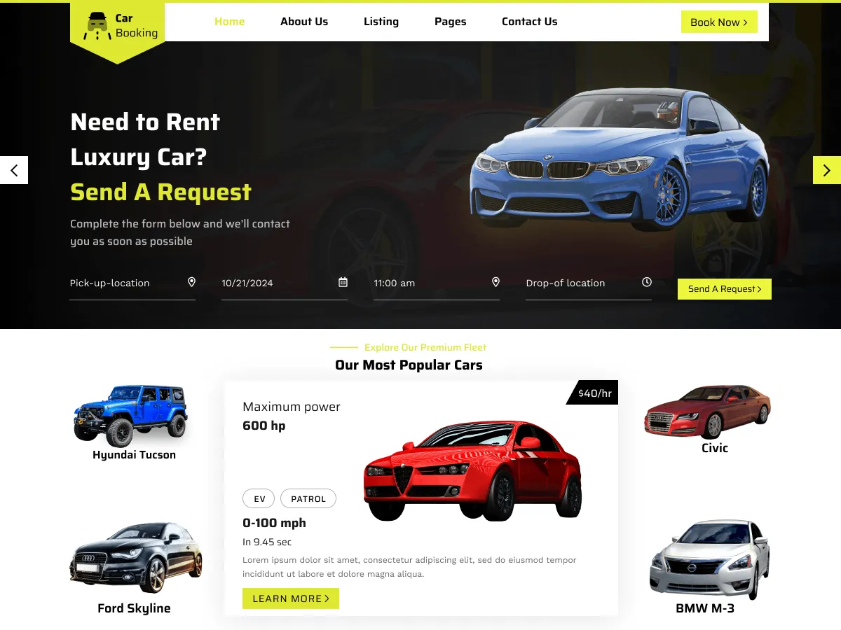 RoMi Car Booking design preview