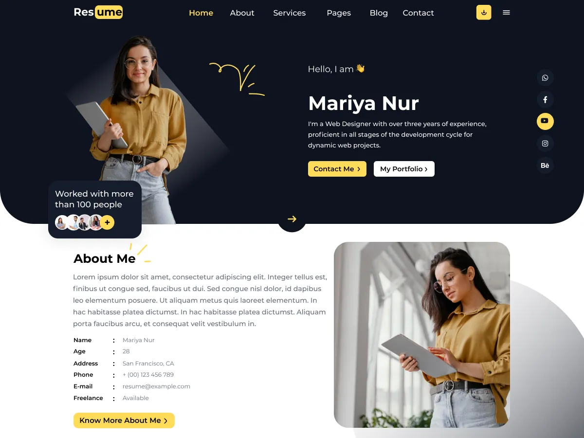 RoMi Cv Resume Portfolio design preview