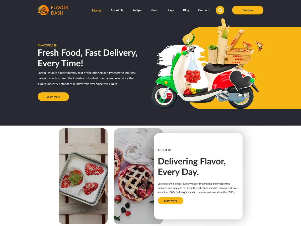 RoMi Food Delivery design preview