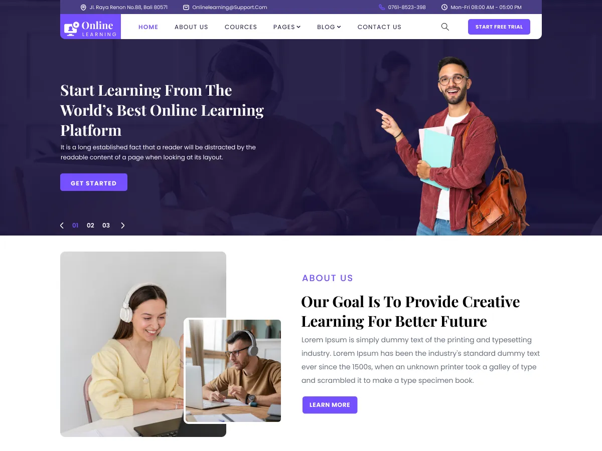 RoMi Online Learning LMS design preview