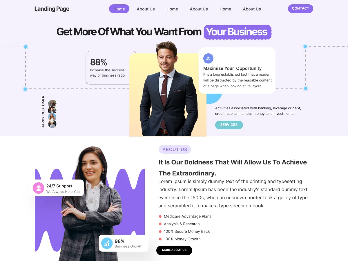 RoMi Responsive Landing Page design preview